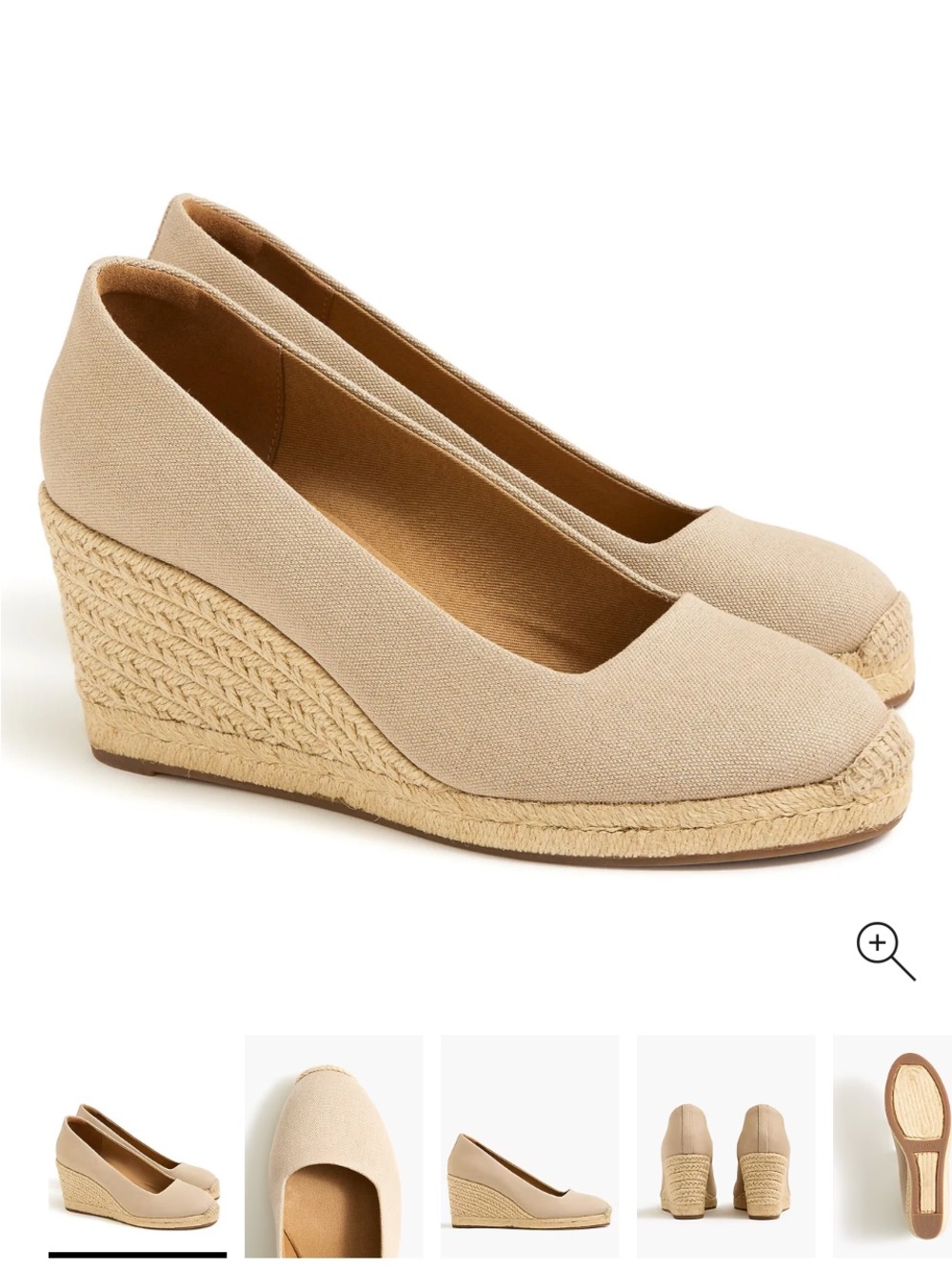 J. Crew Beige Canvas Espadrille Wedge Pumps